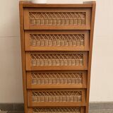 Oak and rattan 1950s