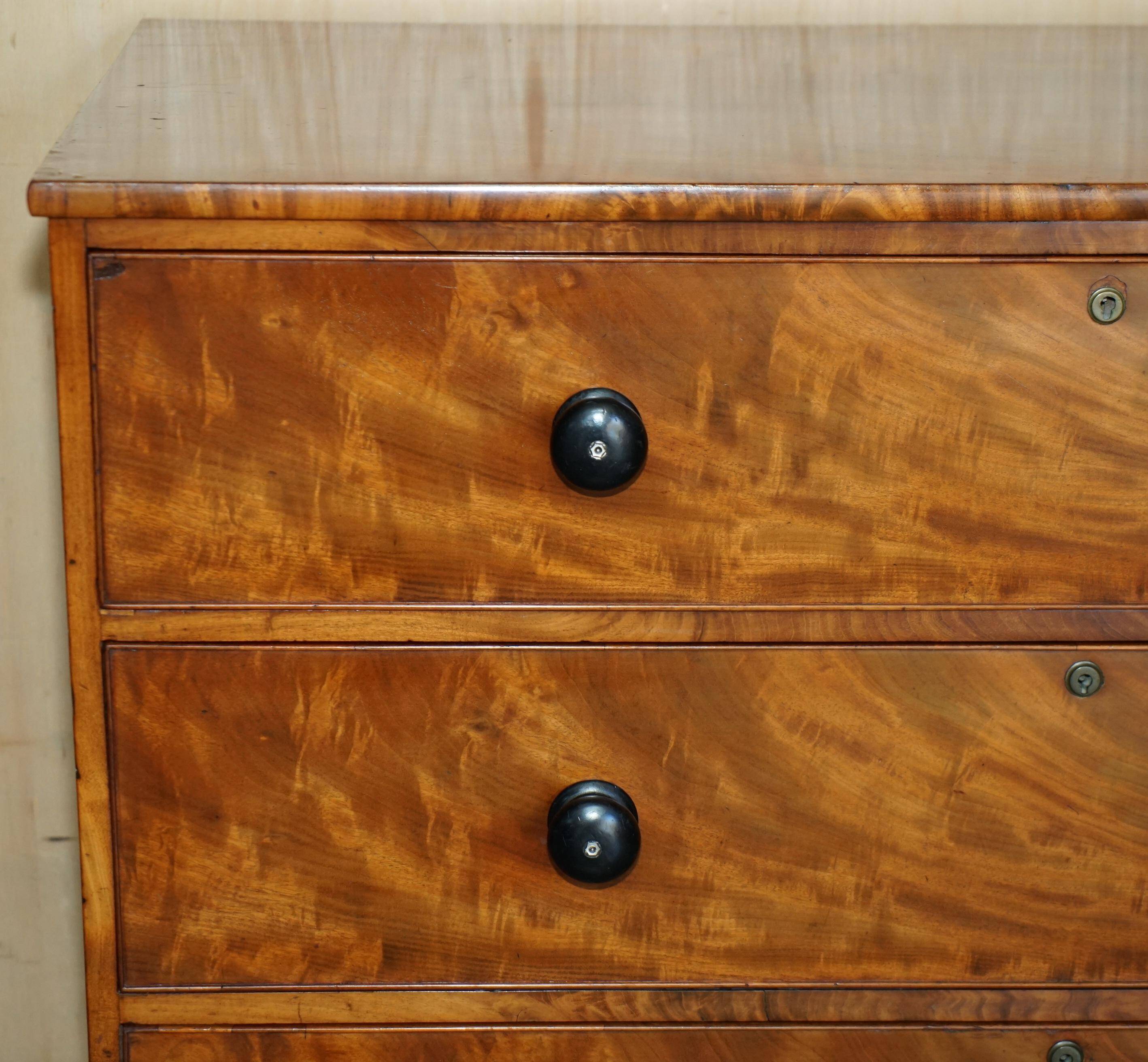 Victorian Chest of Drawers in Satin Walnut, Circa 1860
