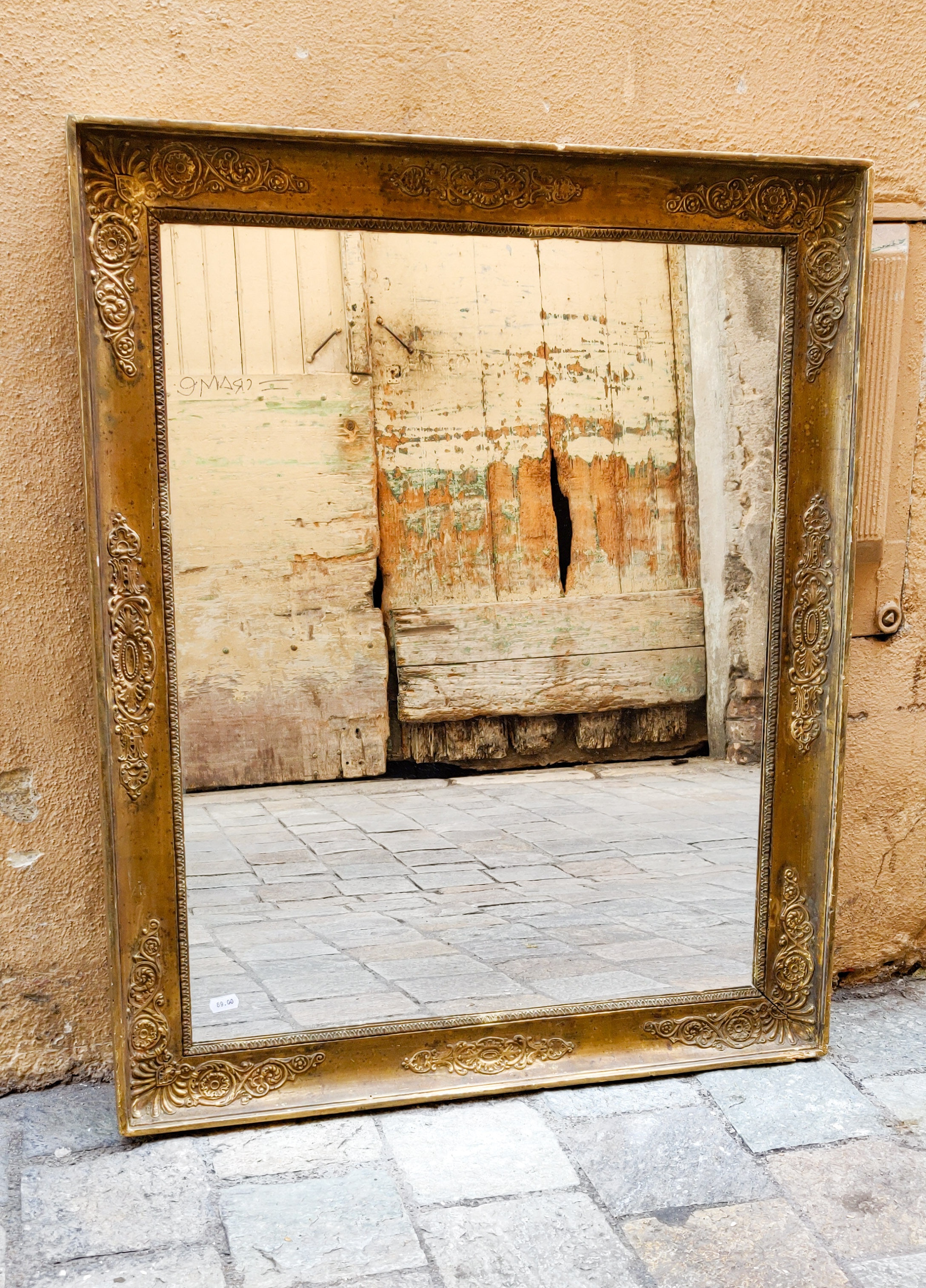 Mirror golden era wood restoration XIX 82.5x68.5cm