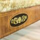 Large Antique Biedermeier Sofa in Green with Brass Details, 1860