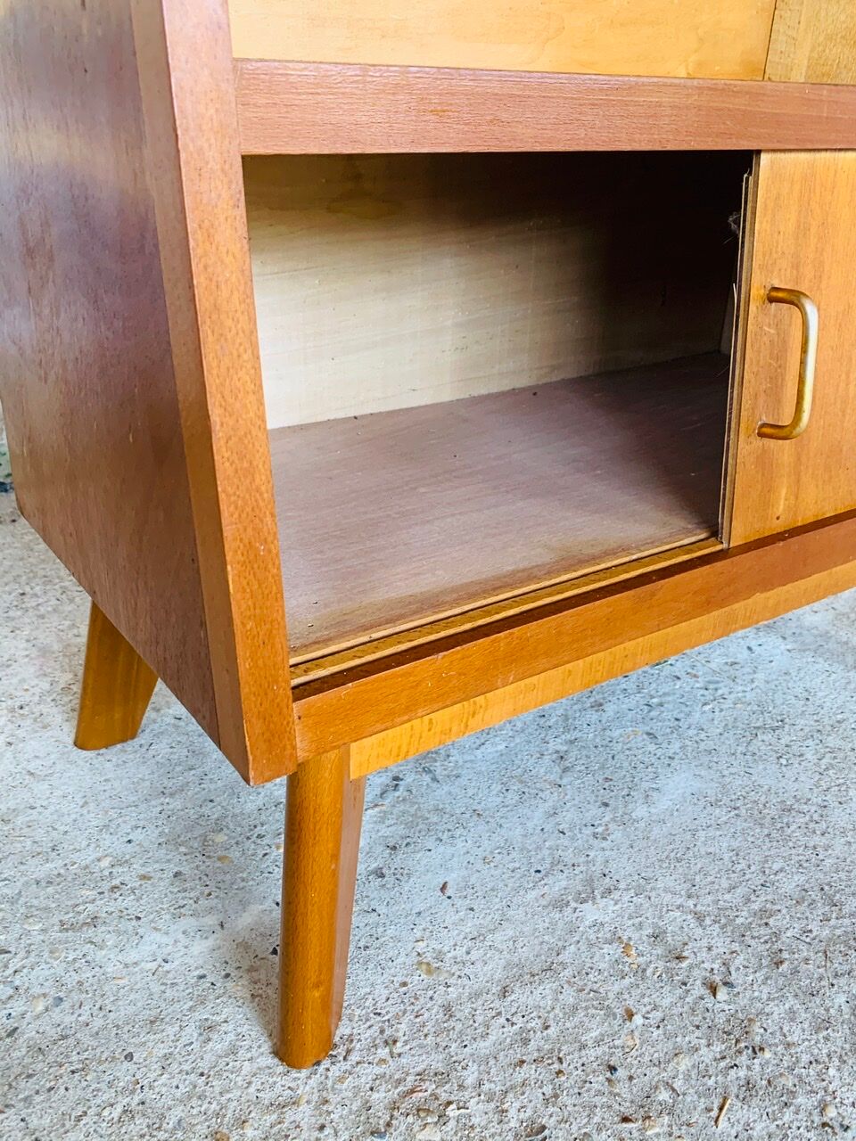 Vintage secretary on feet compass Scandinavian style, circa 50's