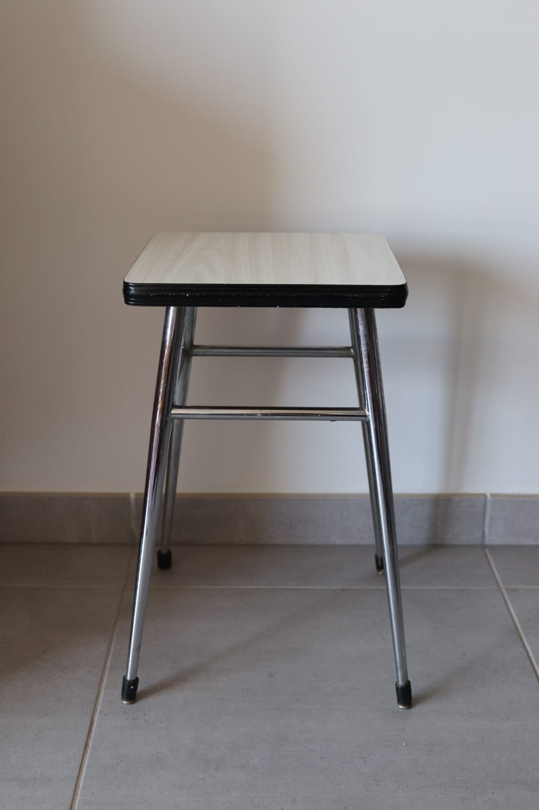 White formica stool