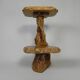 Plant table with 2 shelves, vintage wooden sculpture, USA 1950s