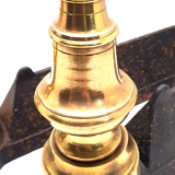 Old pair of chenet bronze and cast deco fireplace