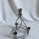 Vintage 4-light candlestick in silver-plated metal, Space Age design from the 60s.