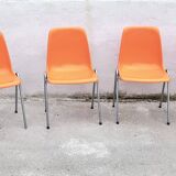 Orange plastic chairs