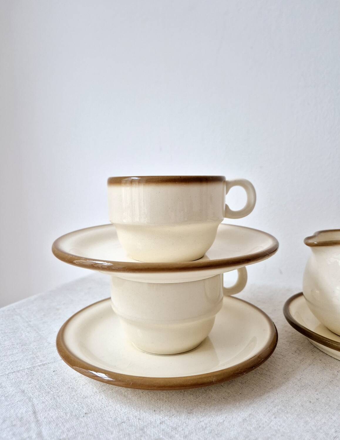 Set of 2 vintage coffee cups, pot and sugar bowl '1970s - Torgau