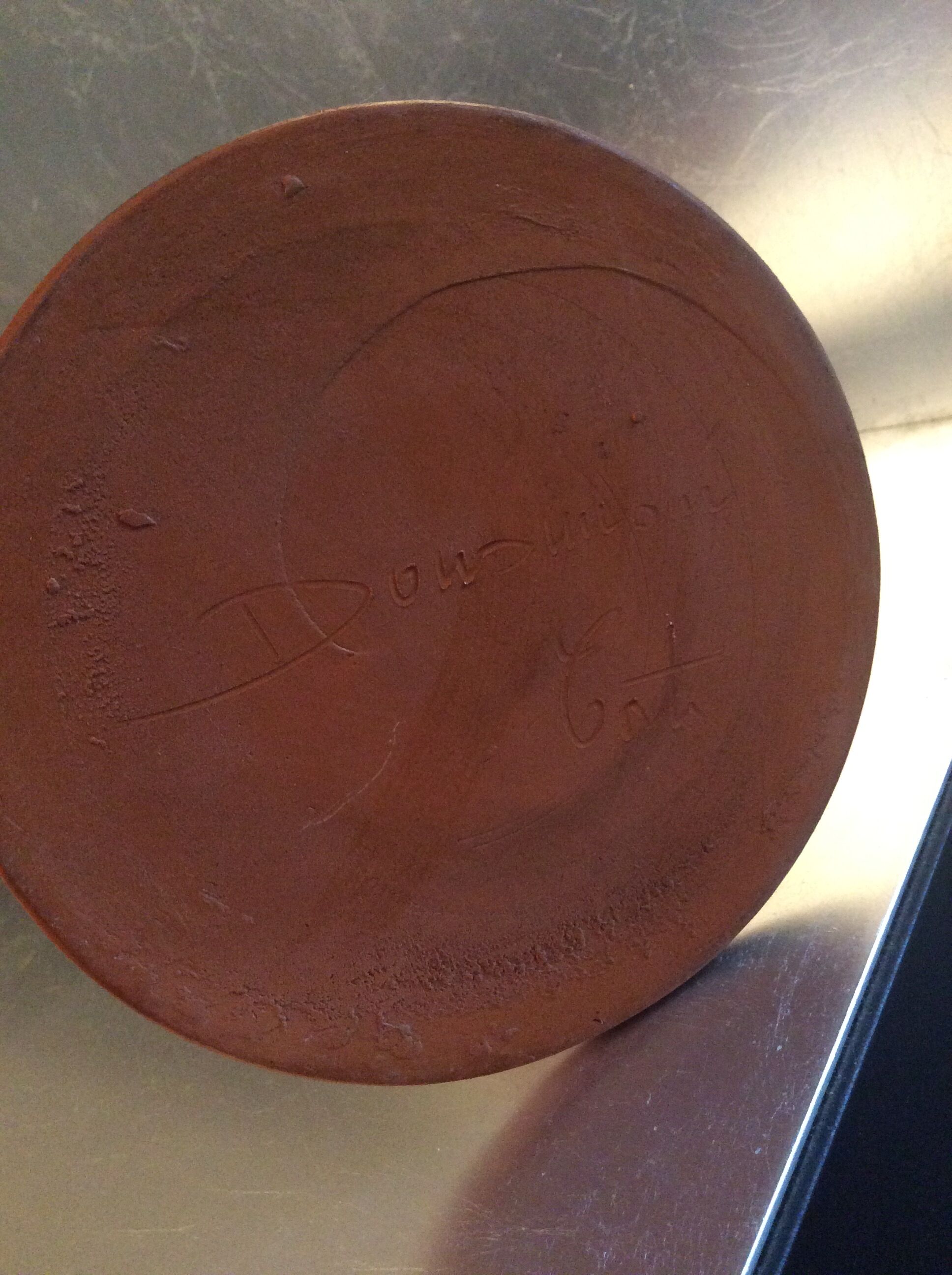 Vintage terracotta vase glazed from the 70s