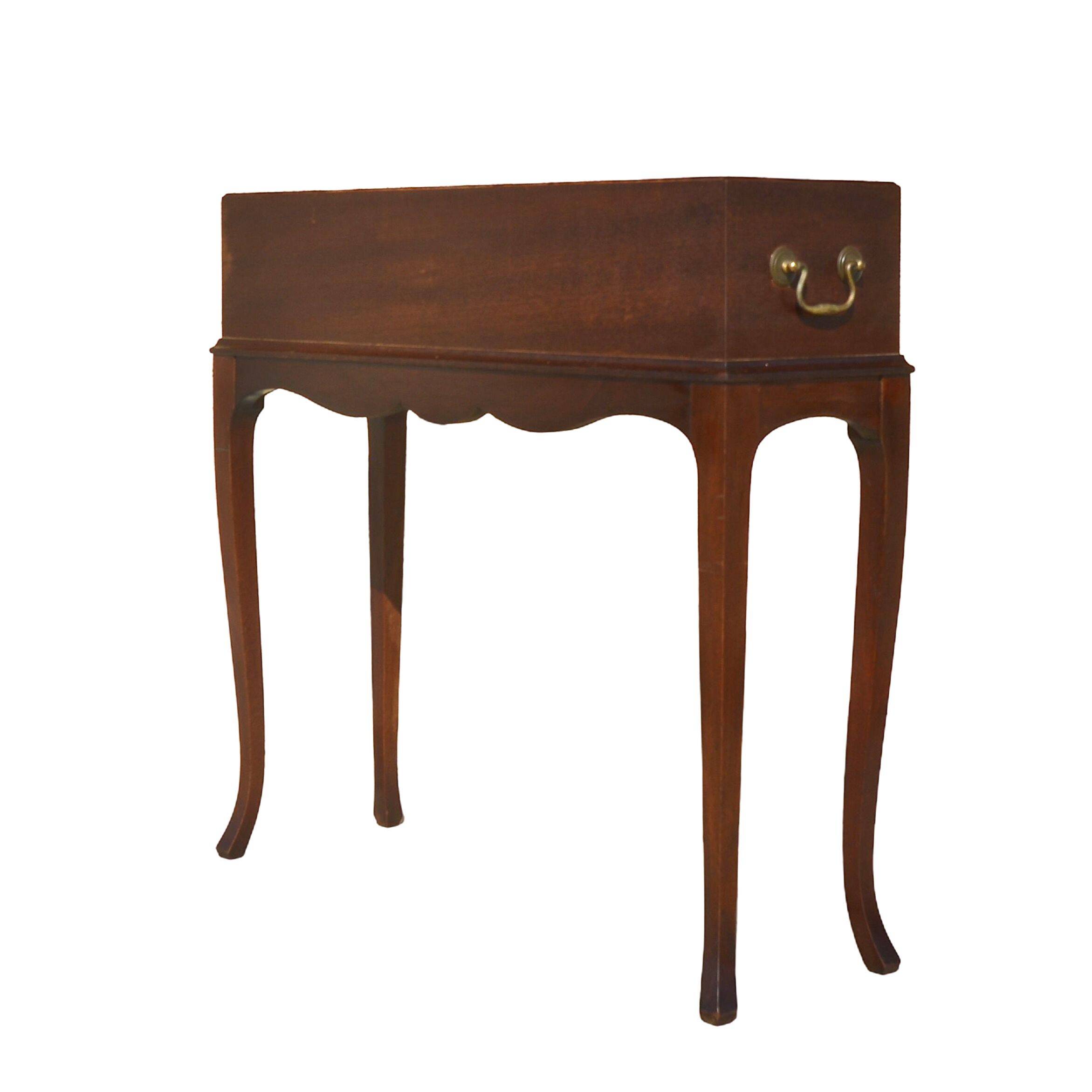 Elegant mid-century teak planter with tray.