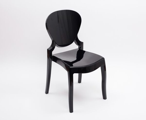 Ensemble de 4 chaises noires design Queen de Claudio Dondoli et Marco Pocci