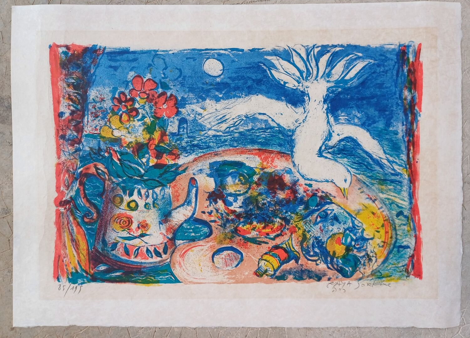 Lithographie de Raya Sorkine "la Palette" 85/195