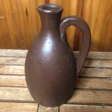 Ancienne Bouteille En Grès Marron Signature Vintage #A589