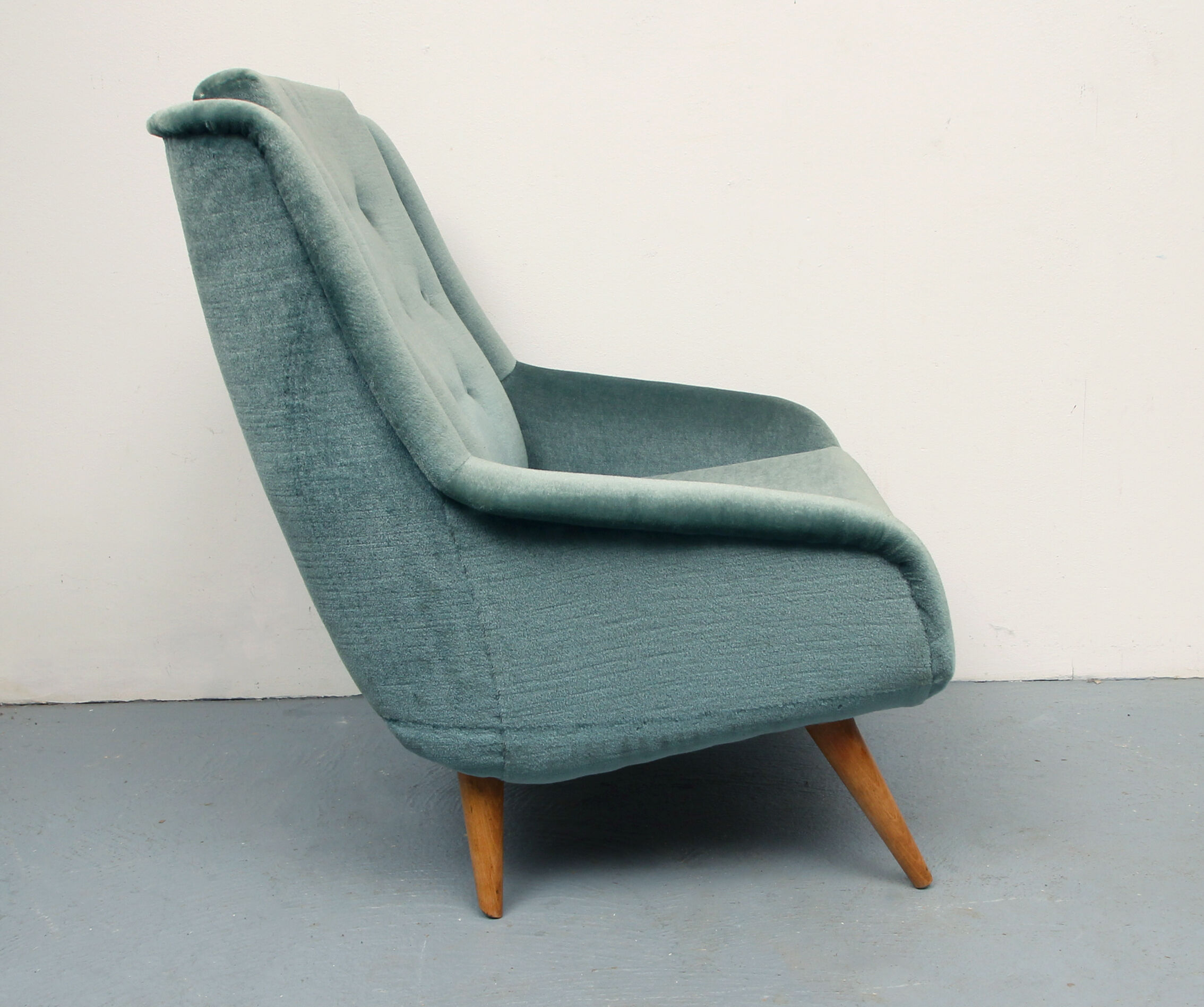1950s clubchair in blue velour