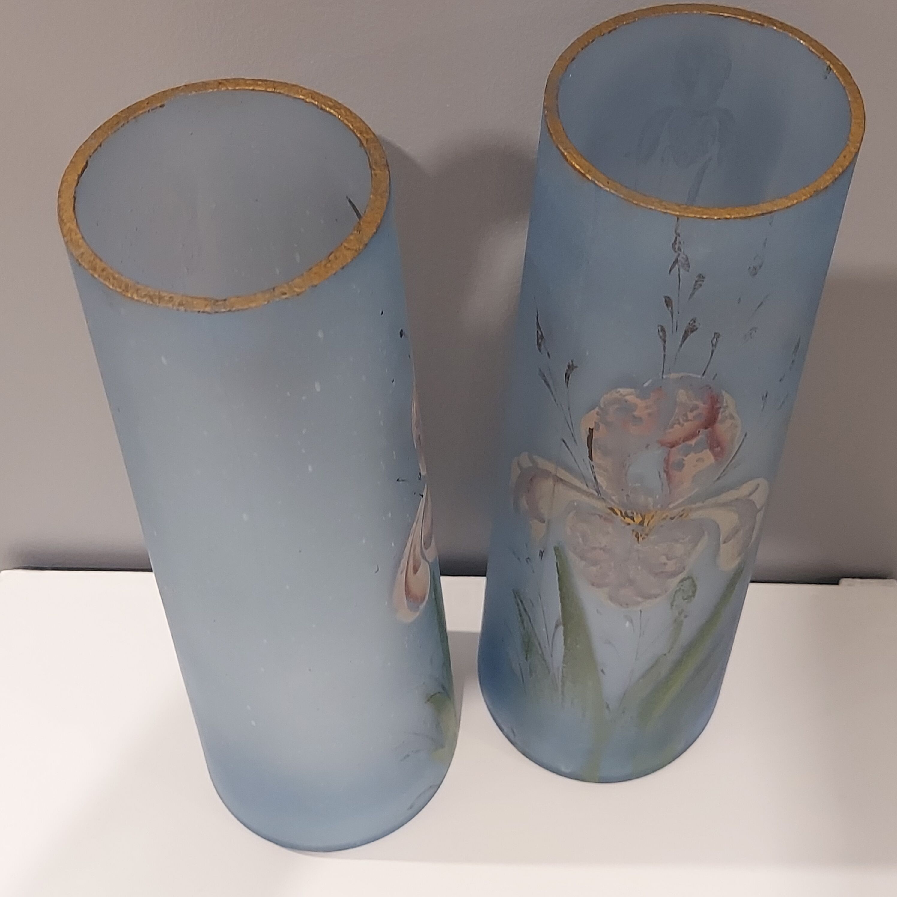 Paire de vases verre Art déco années 1930