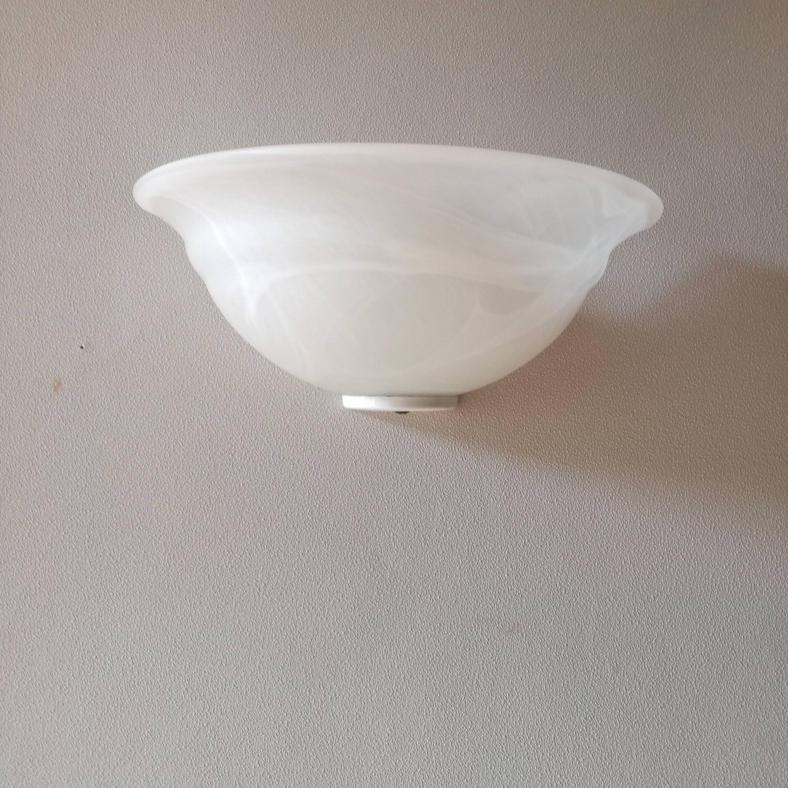 Half bell wall light in milky glass