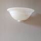 Half bell wall light in milky glass