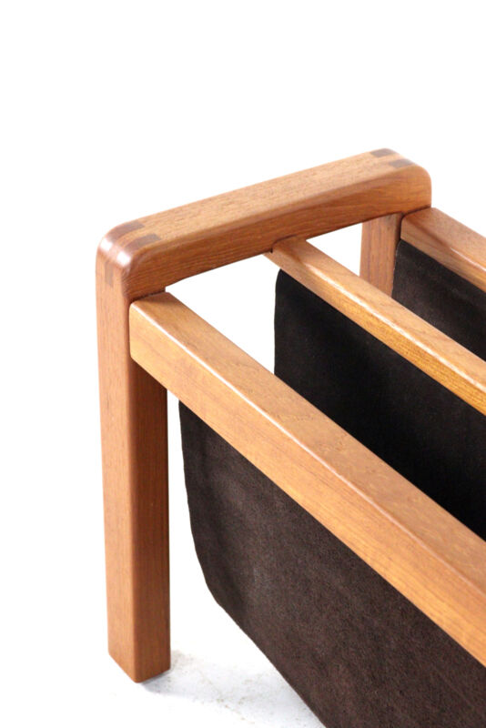 Salling stolefabrik magazine rack with leather in teak