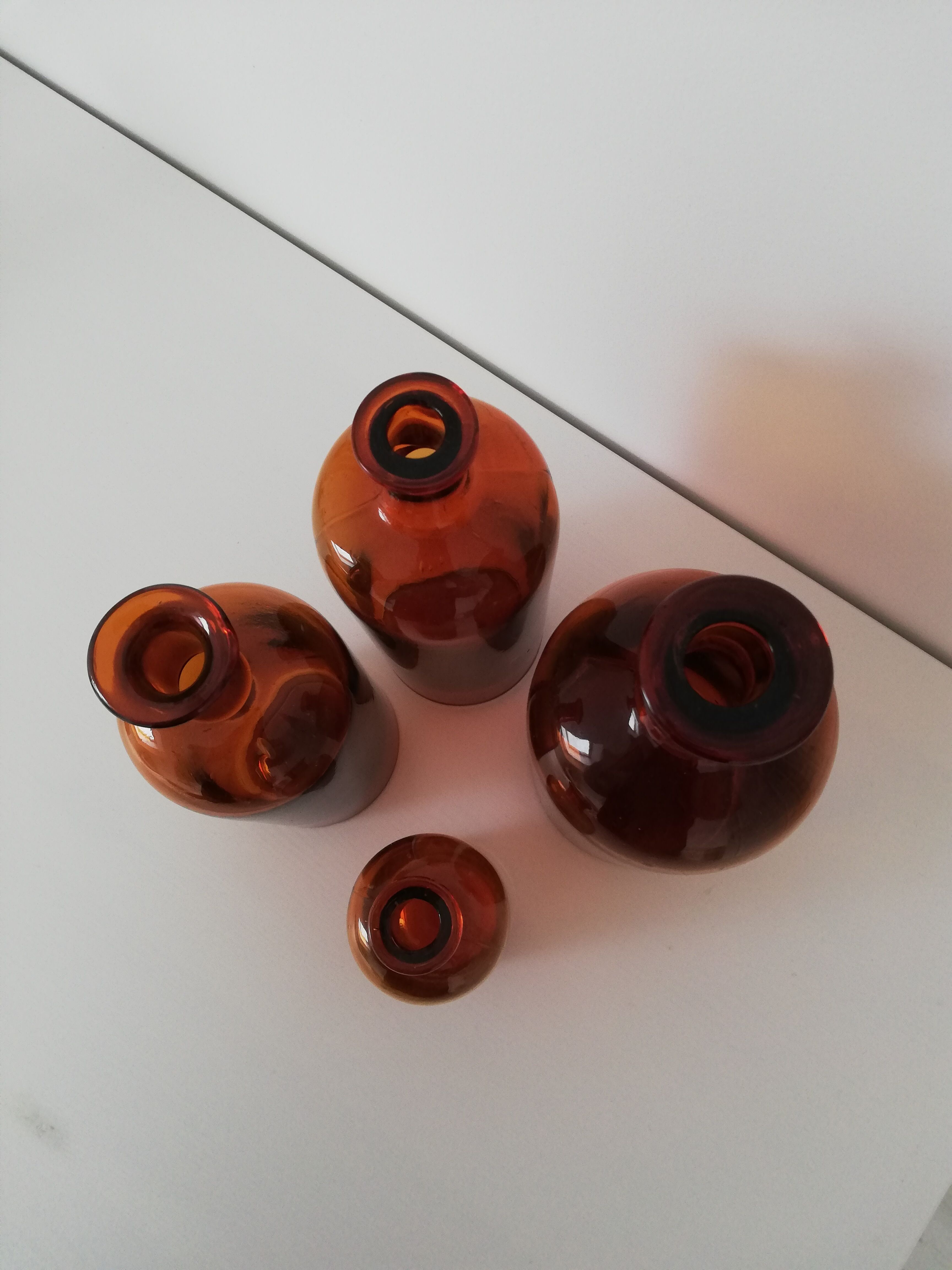 Amber apothecary bottles