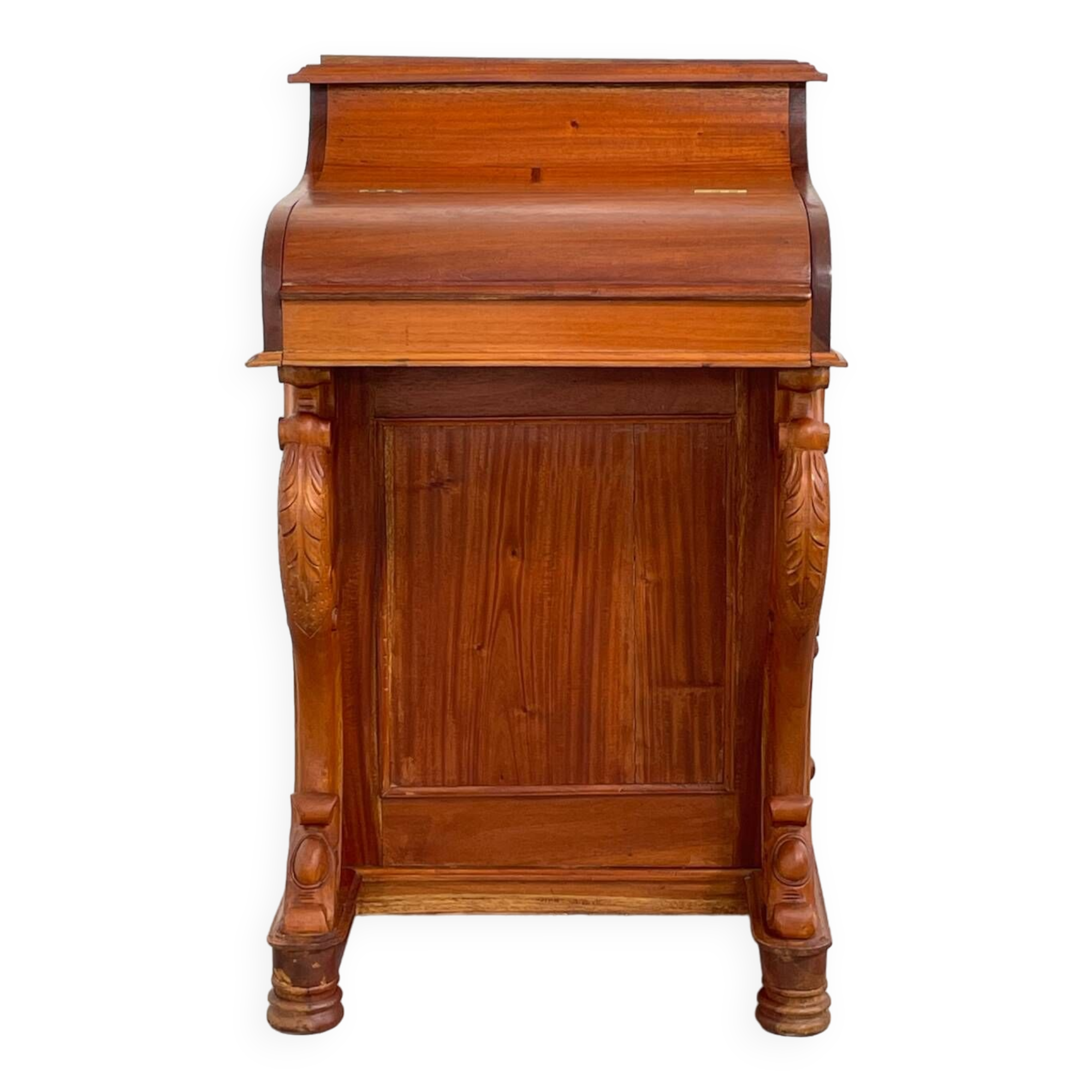 20th century Davenport desk with walnut piano top