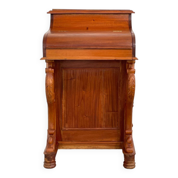 bureau Davenport du 20ème siècle avec dessus de piano en noyer