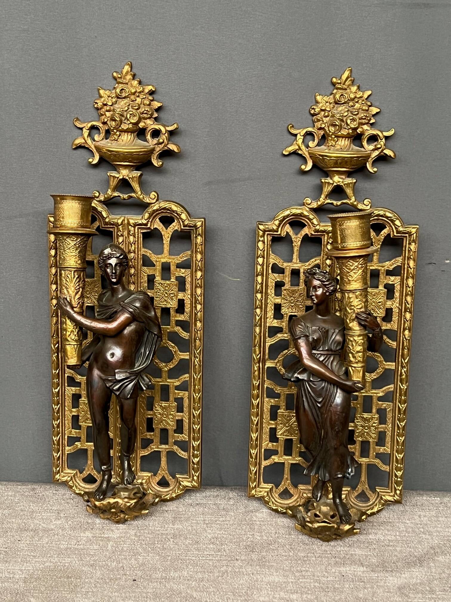 Neoclassical style wall chandeliers