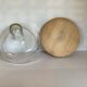 Cheese platter cheese bell year 70 wood and glass