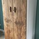Small art deco cabinet from the 1930s in white burl wood