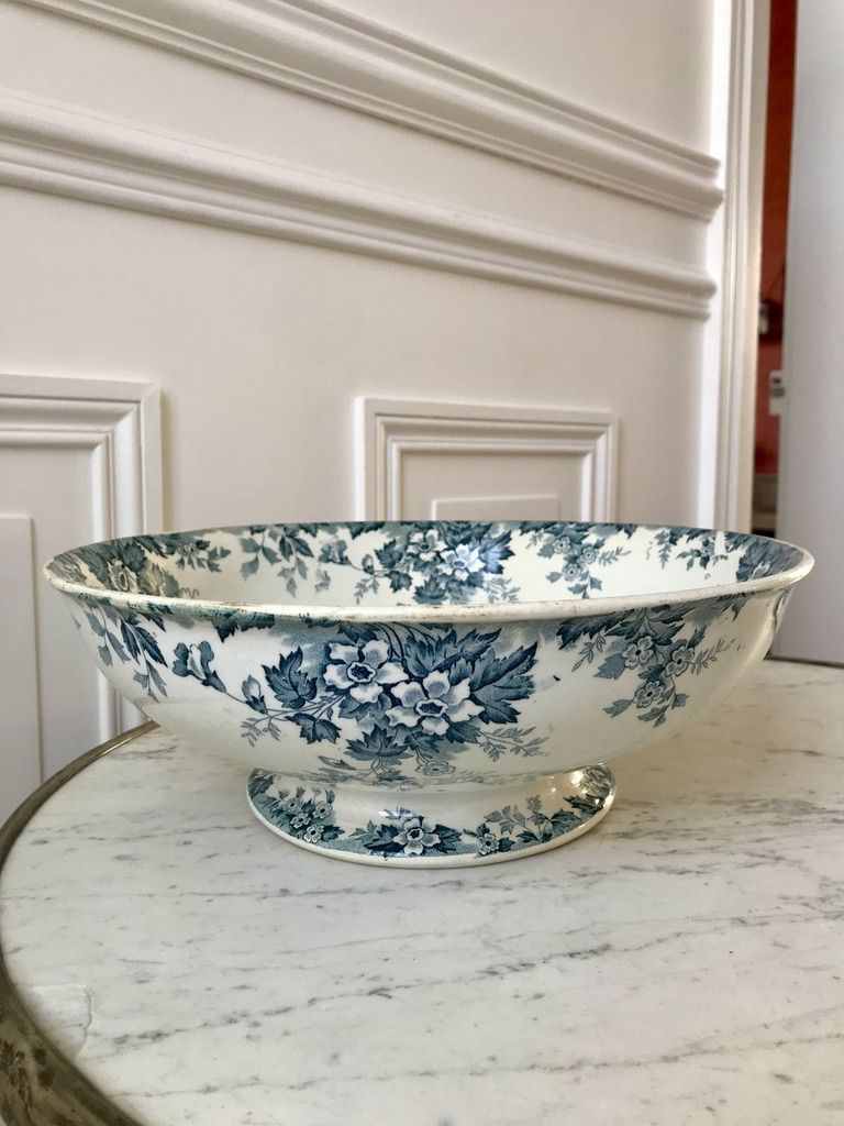 Salad bowl in iron sand saint-amand model "marie-louise" 1880 - xixth