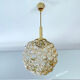 Vintage Limburg pendant lamp, Bubble Glass & Brass, 60s