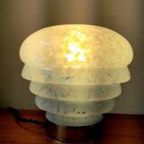 Art Deco table lamp in blue Clichy glass