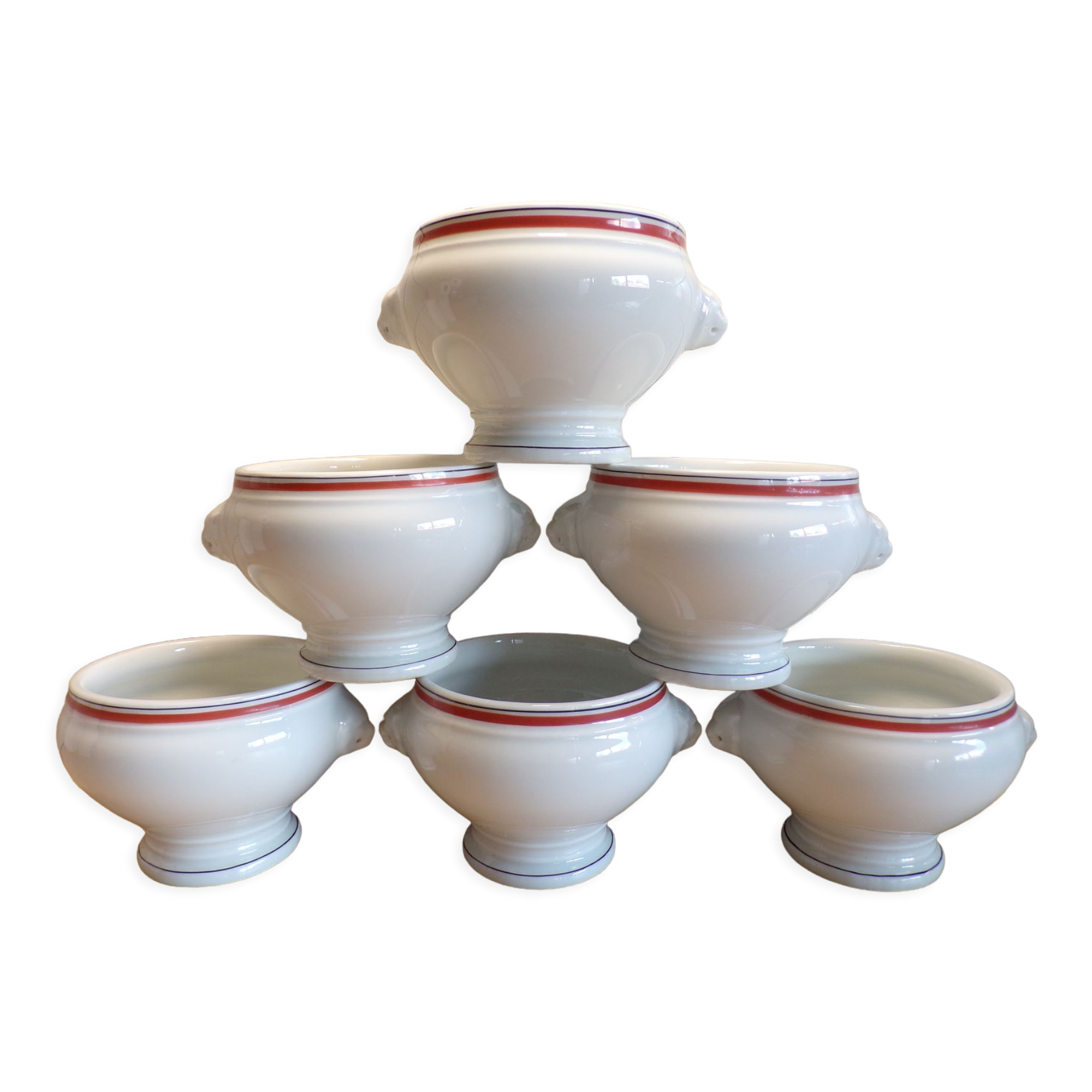 Set 6 bowls bistrot porcelaine d'Auteuil