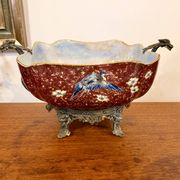 Antique Asian planter in glazed porcelain.
