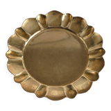 Hollywood Regency Round Brass Tray by Firma Lars Holmström, Sweden 1940's