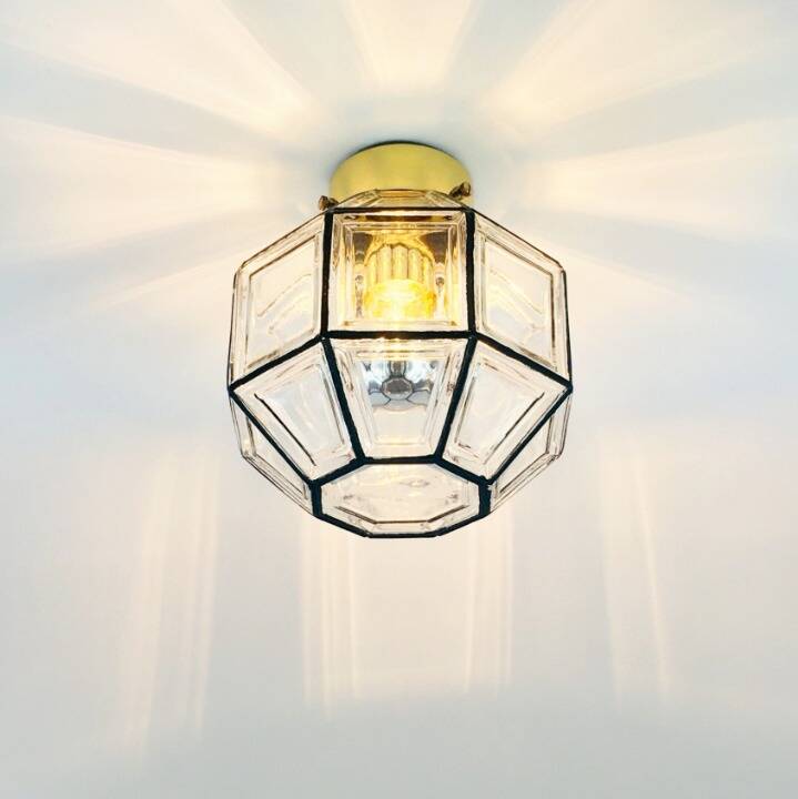 Mid-Century Glass Flush Mount/Ceiling Light from Limburg, Germany, 1960s