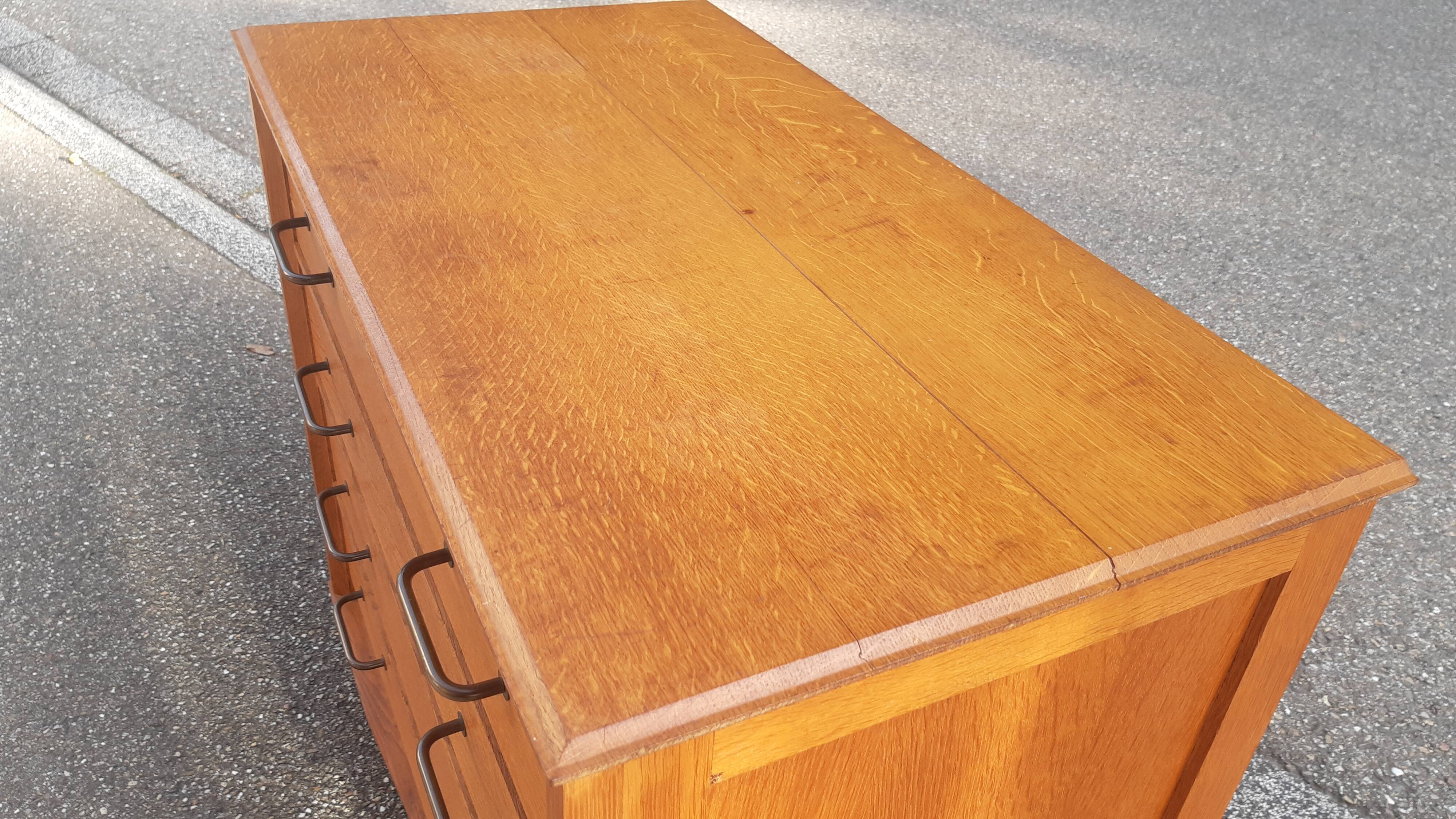 Vintage chest of drawers gilded oak 1950