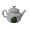 Théière en porcelaine blanche avec pomme verte des années 70