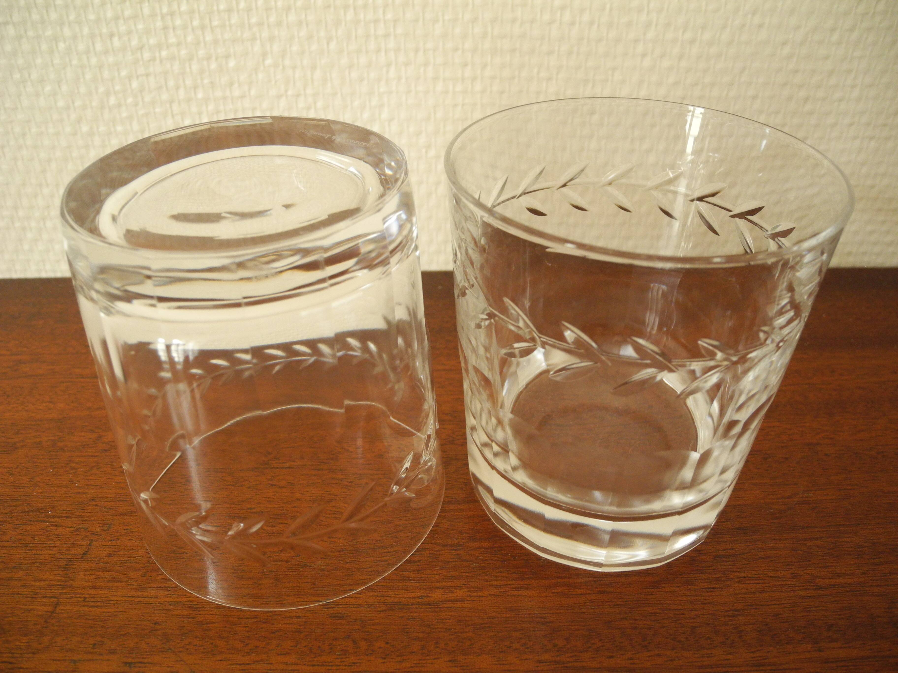 6 Lorraine crystal whiskey glasses vintage French crystal glasses service