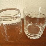 6 Lorraine crystal whiskey glasses vintage French crystal glasses service