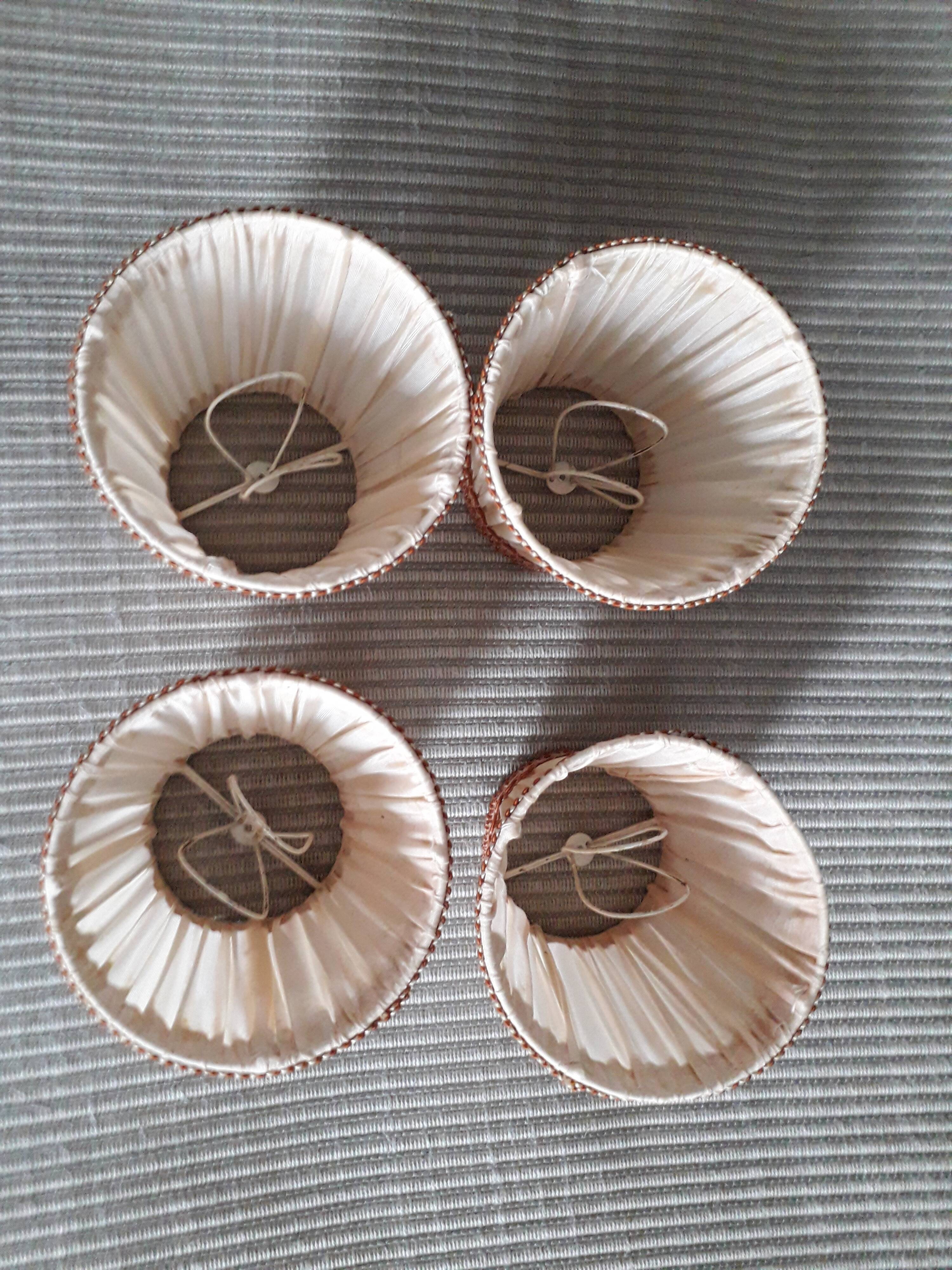Lot de 4 abats-jours vintage plissés