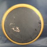 Napoleon III round serving tray, hand-painted and signed