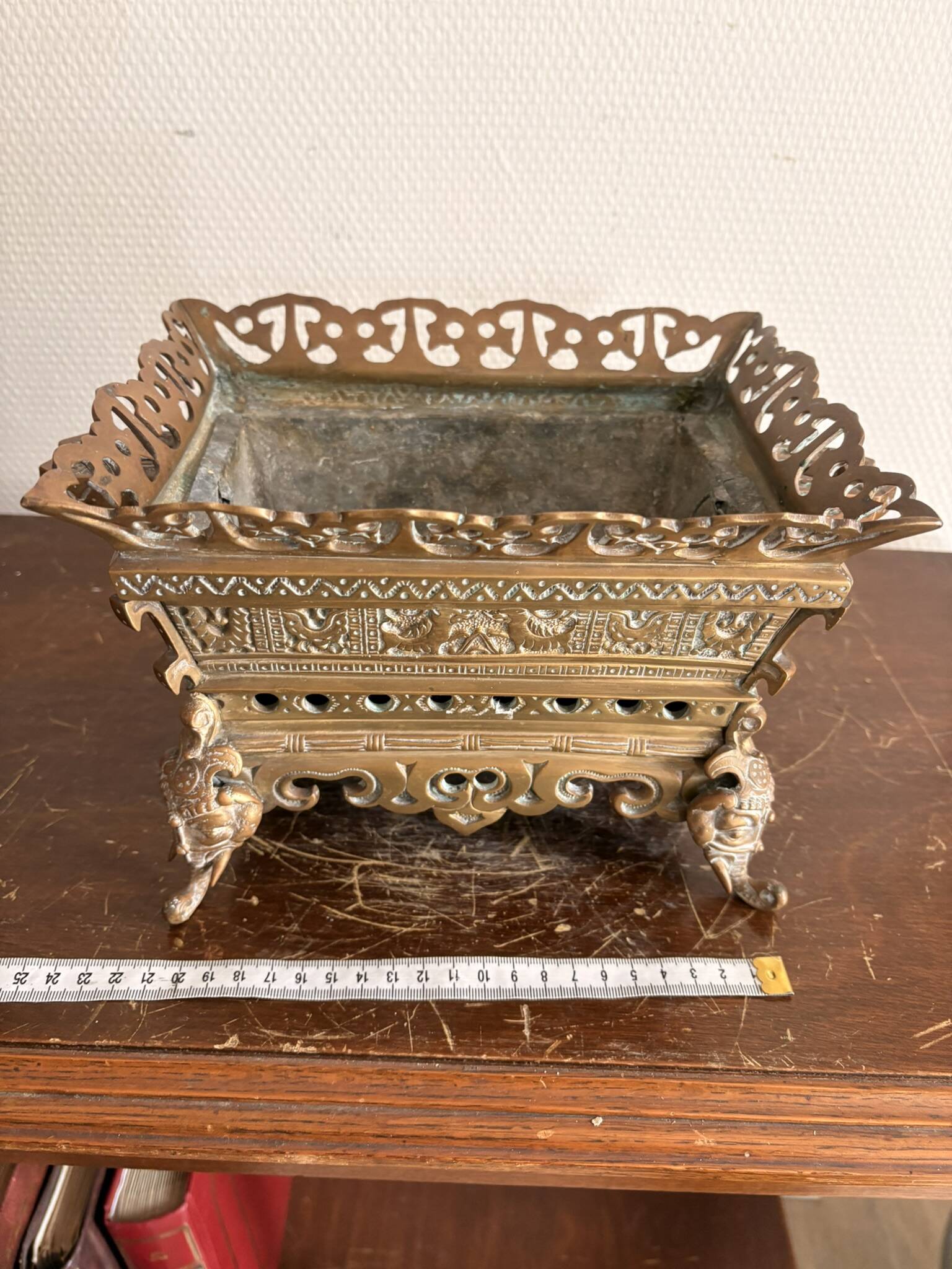 Antique Planter Cache Pot Bronze Indochina Asia Elephant 19th Century