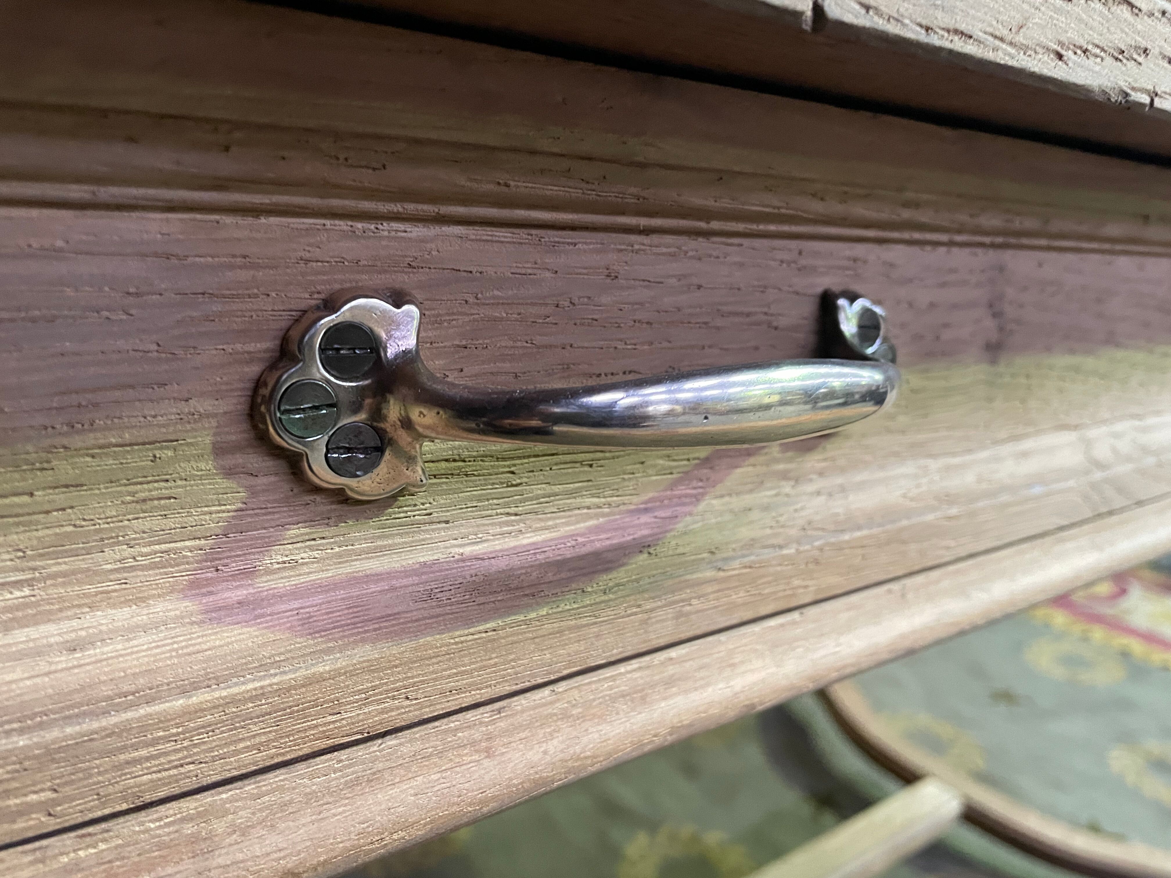 Flat desk with solid oak Henri II aero gummed