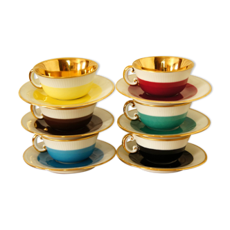 Set of 6 cups - coffee cups Pillivuyt porcelain France