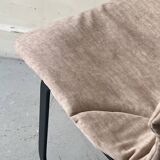 Cidue chair in black metal and short velvet, designed by Willy Rizzo in 1970.