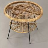 Rattan side table