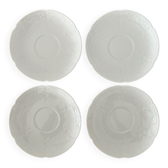 4 white Royal Schwabap saucers