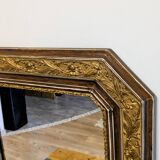 Antique gilt mirror with beveled corners, 70 x 51 cm – Chic decor