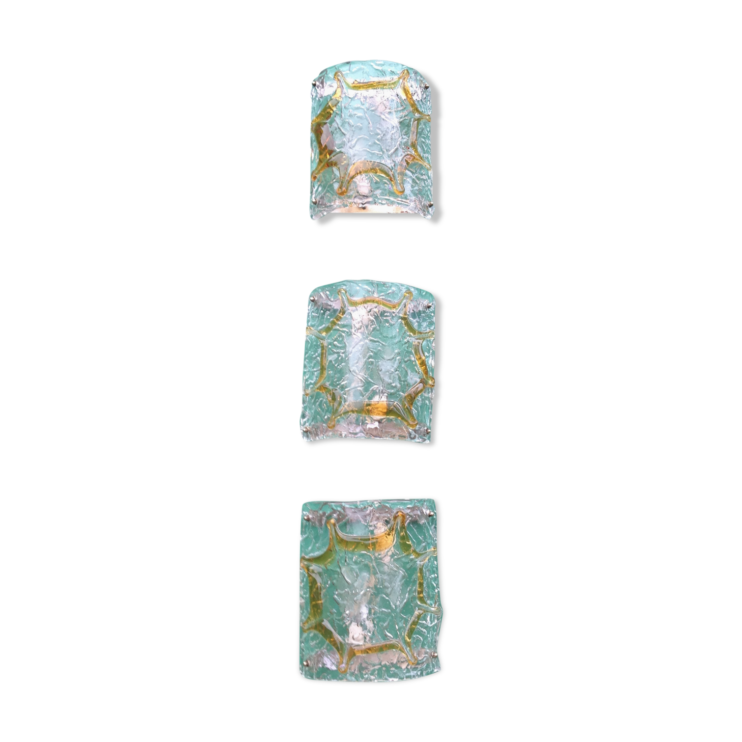 3 vintage sconces in Murano, 70s.