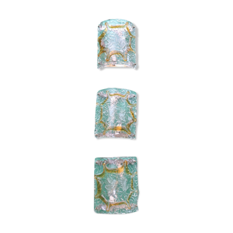 3 vintage sconces in Murano, 70s.