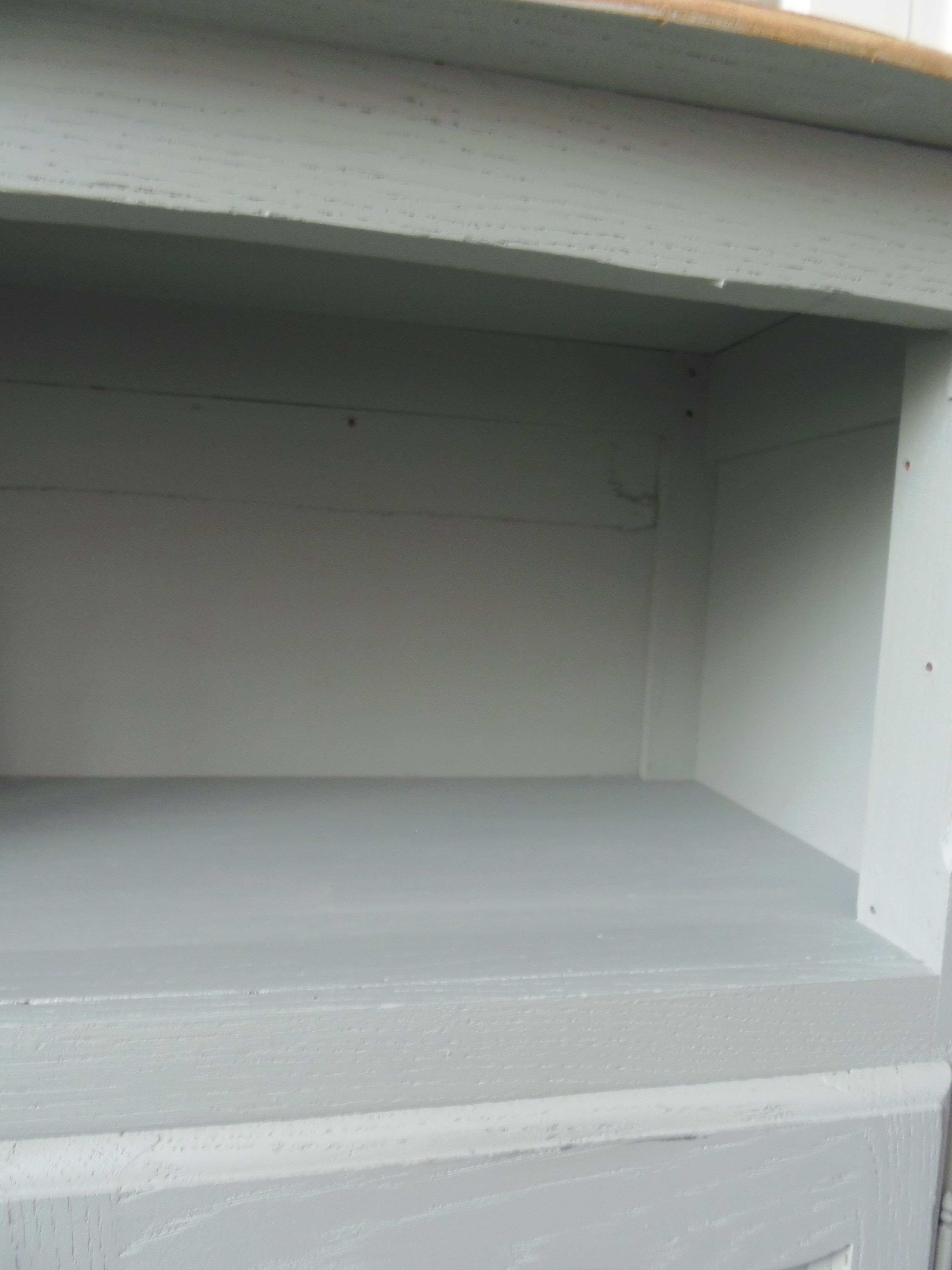 Vintage buffet green of gray, wooden tray